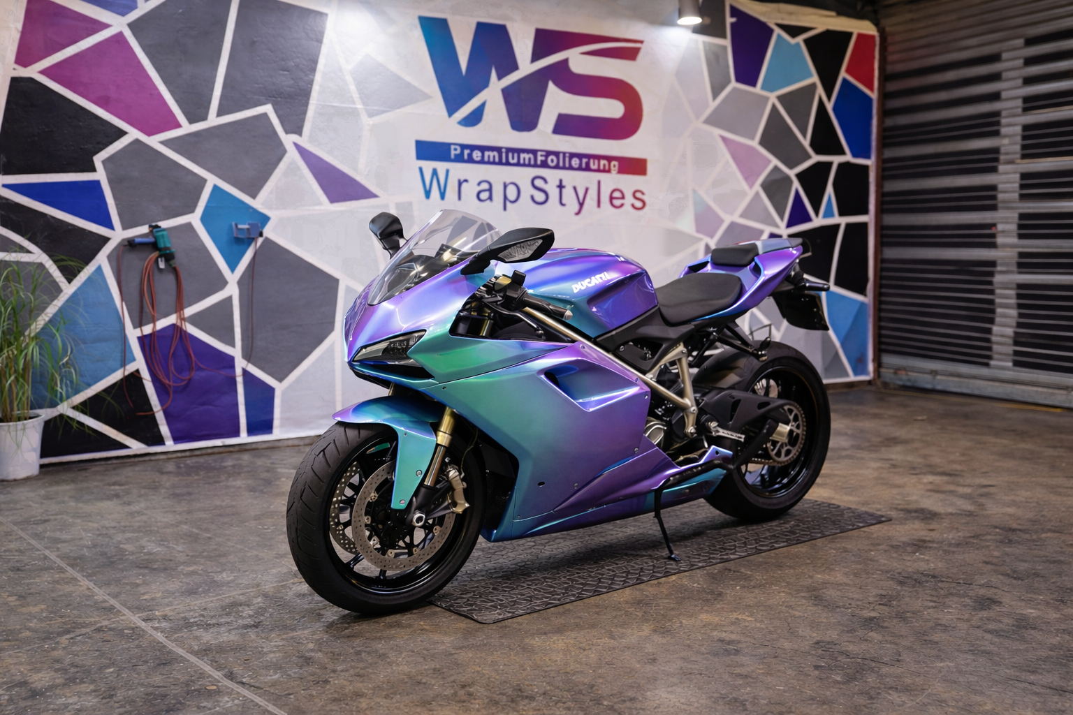 Motorrad nach der Folierung